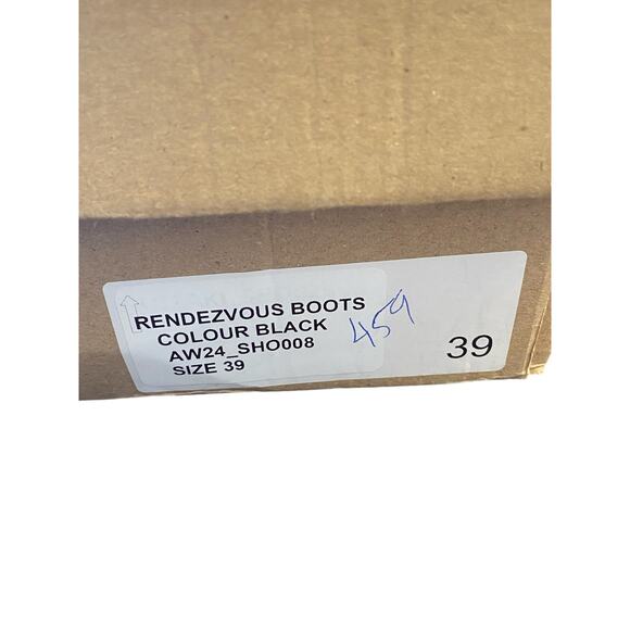 God Save Queens Rendezvous Embellished Boots Knee High Pointed Toe Black Sz EU39 - Picture 16 of 16